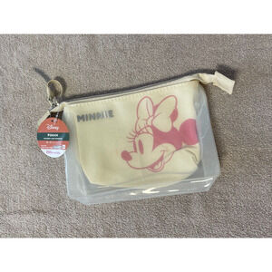 NWT Disney MINNIE MOUSE Zipper Nylon POUCH Kingdom Hearts Disneyland Disneyworld